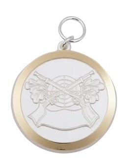 Medaille / Anhänger, Messing, massiv geprägt, mit Öse und Ring, versilbert 51775-21 Medaille / Anhänger, Messing, massiv geprägt, mit Öse und Ring, versilbert 51775-21