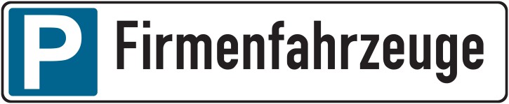 Parkplatzschild Firmenfahrzeuge – Aluminium Dibond 520 × 110 mm