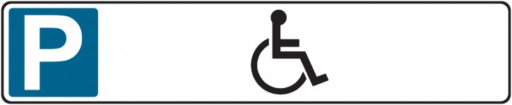 Parkplatzschild Rollstuhlfahrer Aluminiumdibond 520 x 110 mm 4981