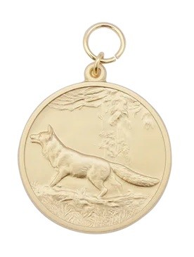Medaille "Fuchs", vergoldet mit Öse & Ring Ø 39 mm, 54789-11