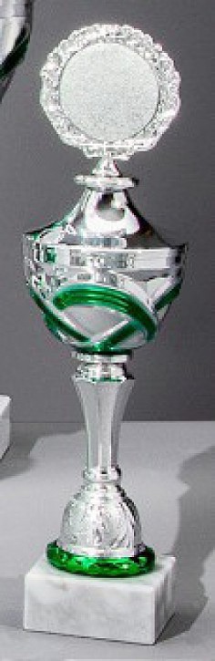 Pokalserie "OLIVIA" 56160 silber-grün Höhe: 305 mm (56170)