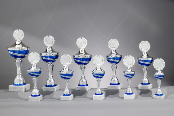 10er Pokalserie "Nikita" 56330 silber-blau auch als Einzelpokal
