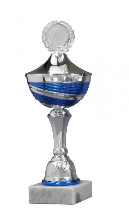 10er Pokalserie "Nikita" 56335 silber-blau Einzelpokal Höhe: 342 mm 10er Pokalserie "Nikita" 56335 silber-blau Einzelpokal Höhe: 342 mm