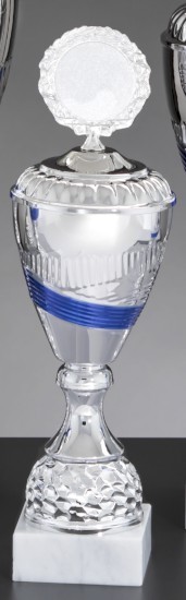 6er Pokal-Serie "ESTHER" 57840 silber-blau 57845 - Höhe: 335 mm