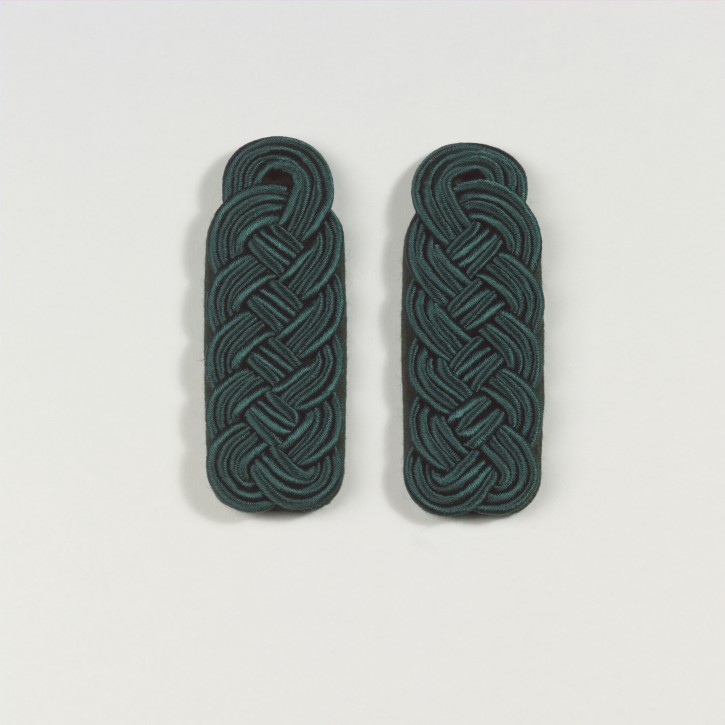 Schulterstücke geflochten, Paar, Textil, 110 x 41 mm, 58269 GRÜN