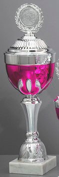 10er Pokal-Serie "AMAYA" 59620 silber-pink 59621 - Höhe: 460 mm