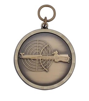 Medaille / Anhänger, Messing, ARMBRUST massiv geprägt, mit Öse und Ring, versch. Ausführungen 62328