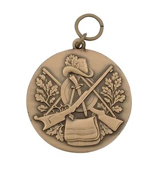 Medaille "JAGEN / JAGD",  mit Öse & Ring Ø 39 mm, 62389 bronze