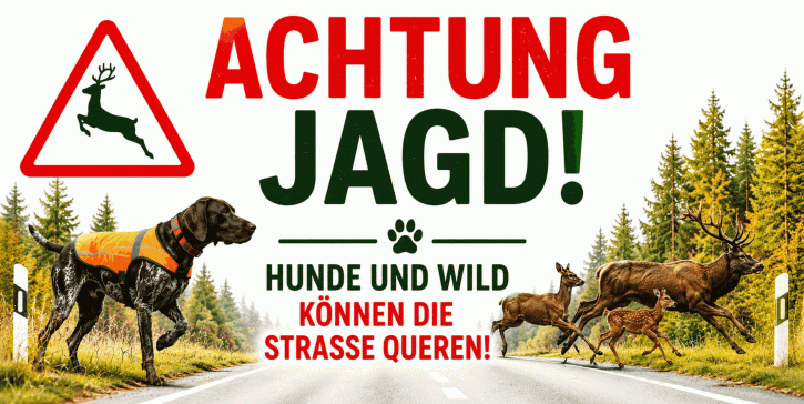 Banner Jagd | Achtung Jagd| mit Ösen