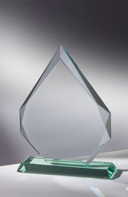 JADE-Glas Trophähe Größe: 220 mm x 155 mm / 65094