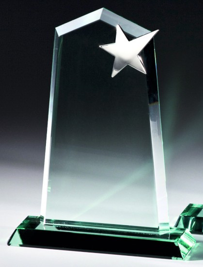 Jade Glastrophäe 15 mm  | Individuelle Gravur möglich