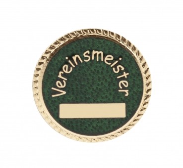 Schützenabzeichen "Vereinsmeister" Auflage - ohne Nadel / gold-grün