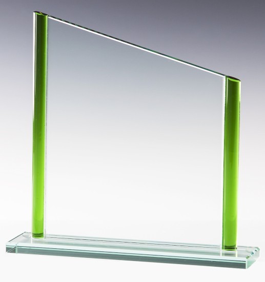 Farbige Glastrophäen Stärke 10 mm 67679-grün H. 200 mm x B. 206 mm