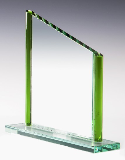 Farbige Glastrophäen Stärke 10 mm 67680-grün H. 180 mm x B. 180 mm