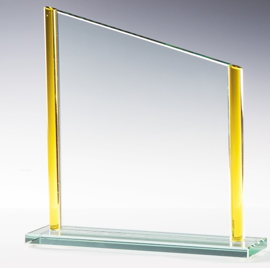 Farbige Glastrophäen Stärke 10 mm 67681-gold H. 220 mm x B. 225 mm