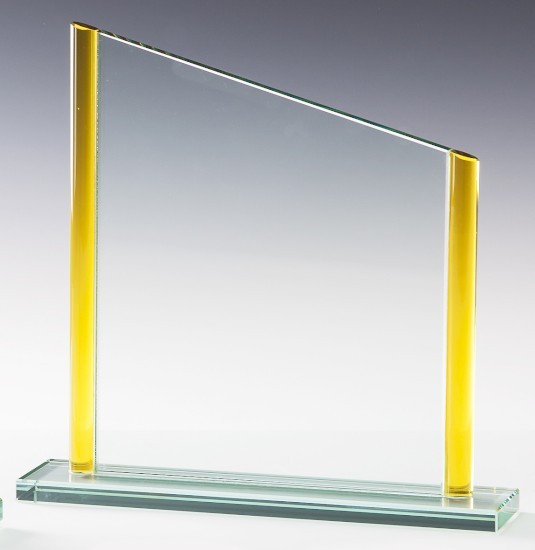 Farbige Glastrophäen Stärke 10 mm 67682-gold H. 200 mm x B. 206 mm