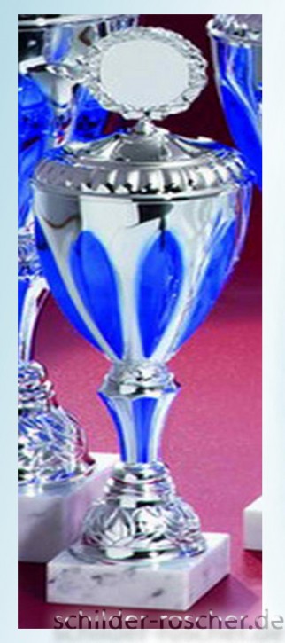 Pokal silber-blau 31,5 cm 50800