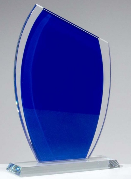 CLEAR-Glastrophäe Stärke 10 mm Blau 195 mm x 120 mm 768161