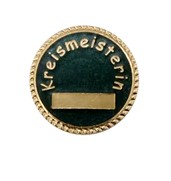 Deumer Schützenabzeichen "Kreismeisterin" mit Sicherheitsnadel / bronze-grün