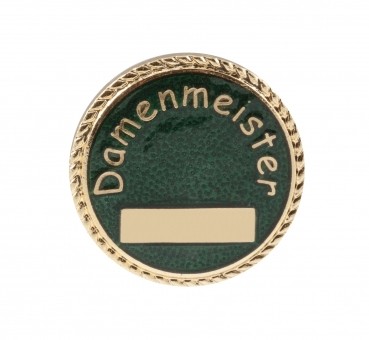 Deumer Schützenabzeichen "Damenmeister" mit Sicherheitsnadel / silber-grün