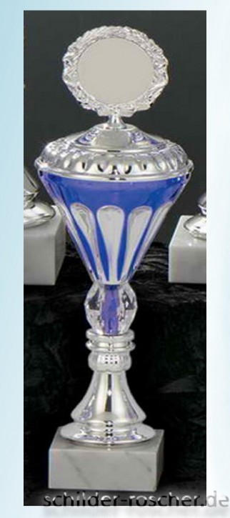 Pokal silber-blau 28,5