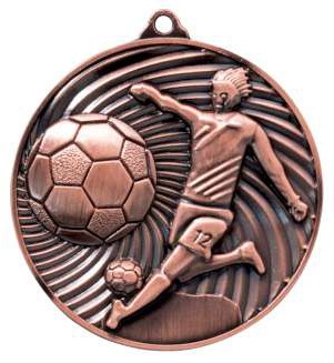 Fußball-Medaille 9186 in 3D Optik – Ø 47 mm BRONZE