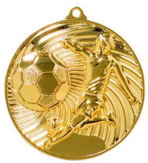 Fußball-Medaille 9186 in 3D Optik – Ø 47 mm GOLD