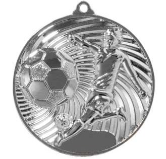 Fußball-Medaille 9186 in 3D Optik – Ø 47 mm SILBER