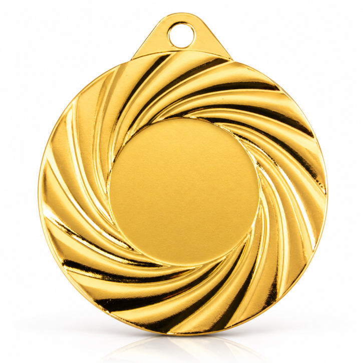 Eisen-Medaille Ø 50 mm gold – Sportmedaille mit Emblem nach Wahl