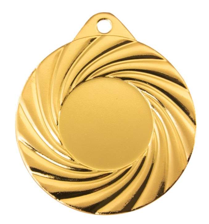 Medaille goldfarbig Ø 50 mm 9355g inkl. Wunschemblem