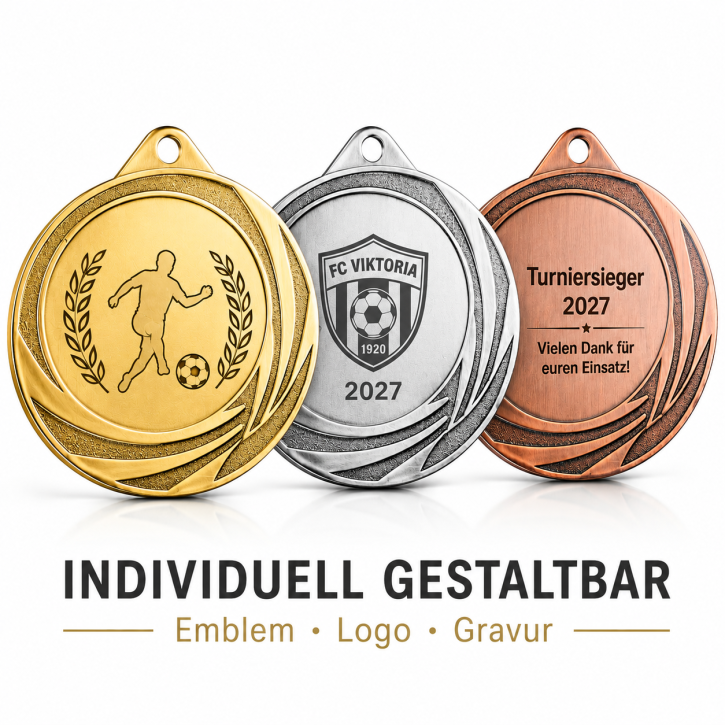 🏅 Zamak-Medaille Ø 70 mm – Gold, Silber oder Bronze 🏅 Zamak-Medaille Ø 70 mm – Gold, Silber oder Bronze