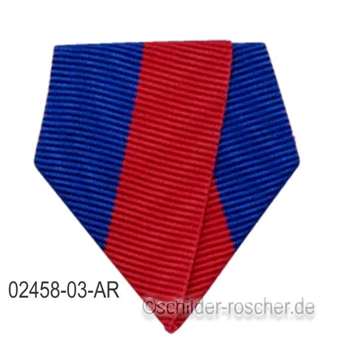 Befestigung für Orden & Medaillen – Banddreieck mit Sicherheitsnadel AZURBLAU-ROT