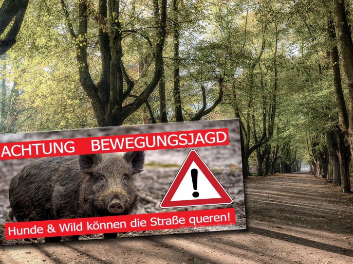 Banner Jagd / Bewegungsjagd / Achtung