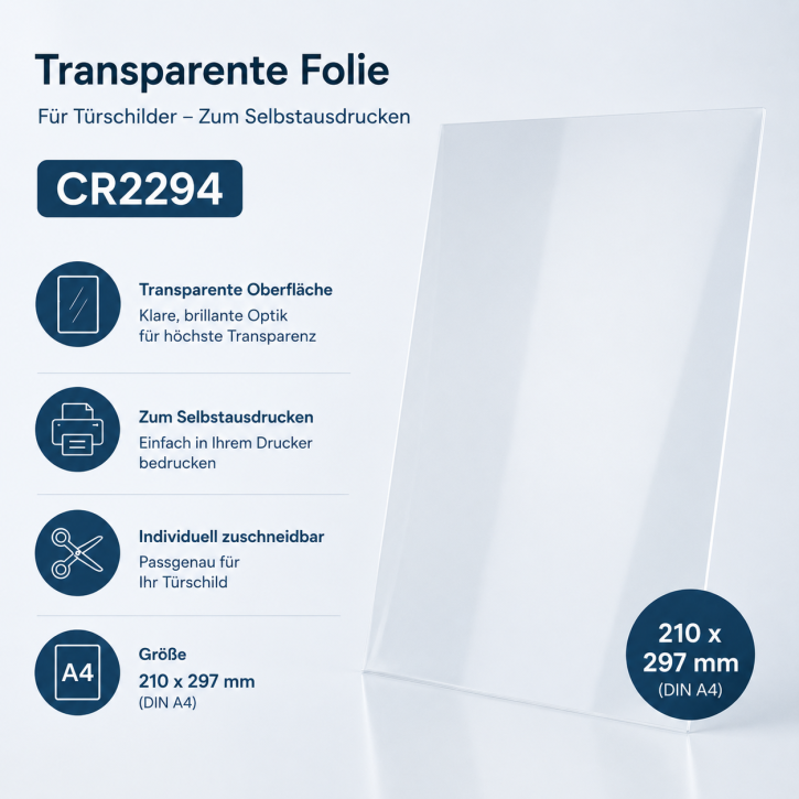 Beschriftungsfolie 210 x 297 mm TRANSPARENT