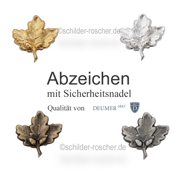 Schützenabzeichen Jagdabzeichen "Eichenlaub mit Eicheln"