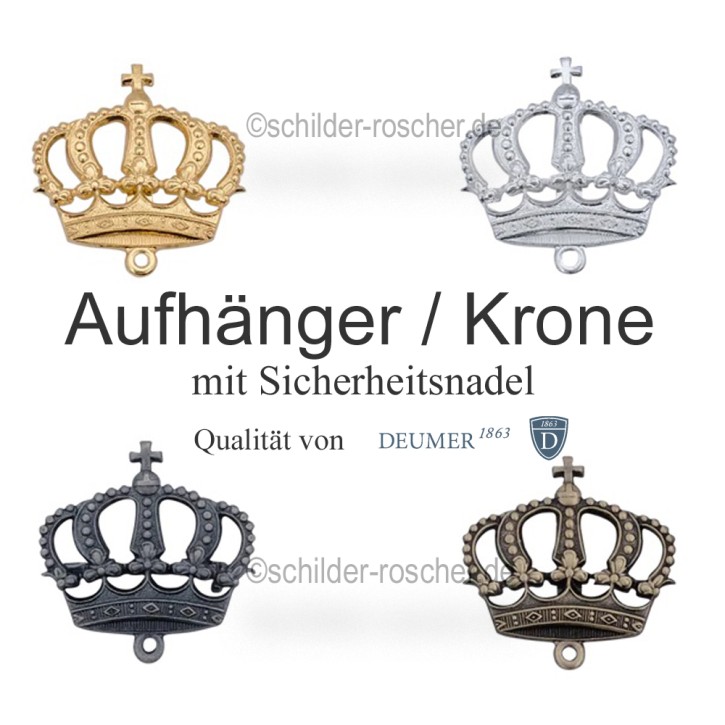 Aufhänger, Krone, Befestigung für Königsorden mit  Scharniernadel 13119