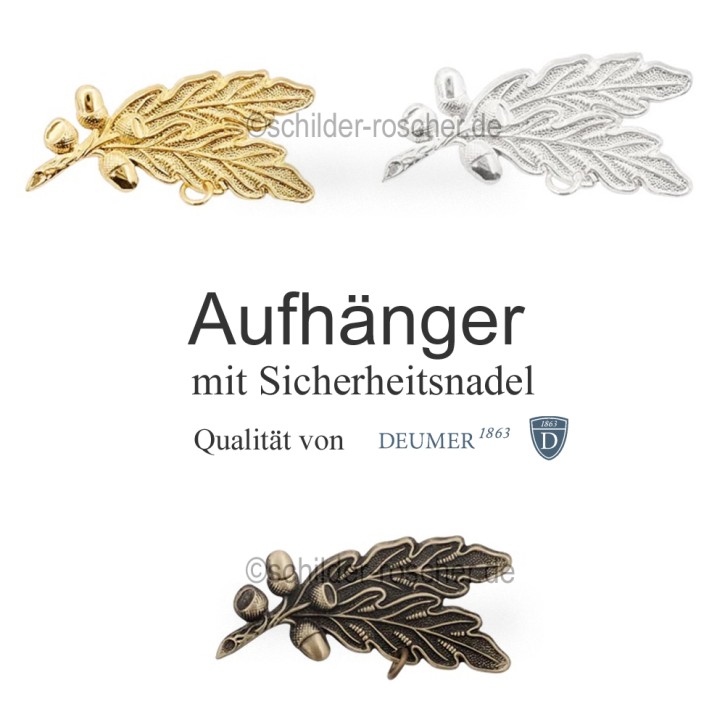 Befestigung Orden Medaille Eichblatt-Aufhänger, mit Scharniernadel und Ring 25053