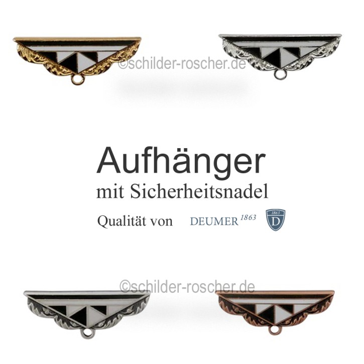 Befestigung/Aufhänger für Orden und Medaillen, grün-weiß, mit Scharniernadel 60173 versch. Farben