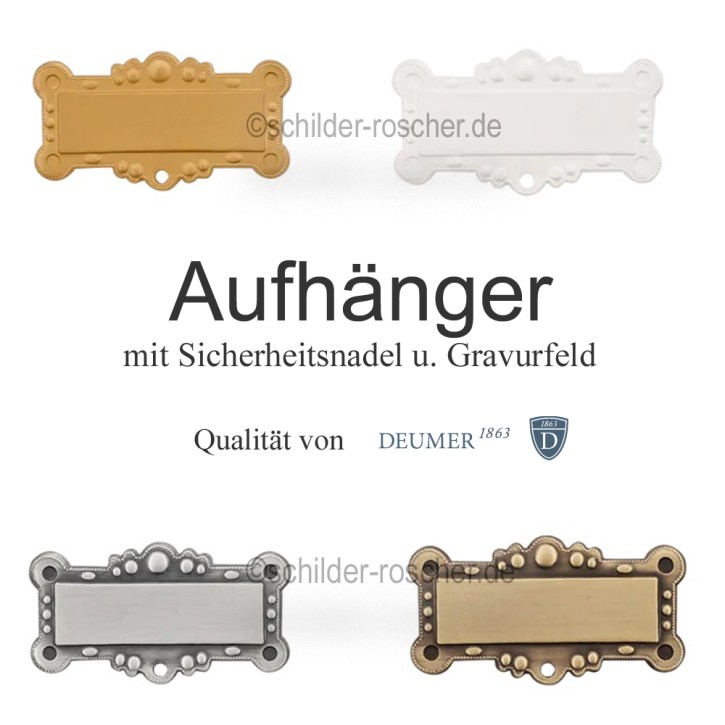 Aufhänger für Orden und Medaillen, mit Scharniernadel und Gravurfläche 95301