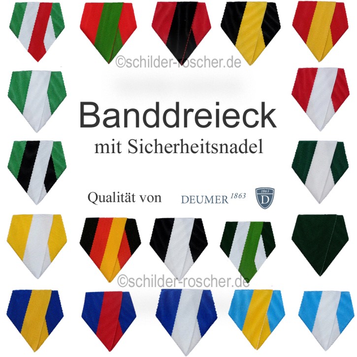 Befestigung für Orden & Medaillen – Banddreieck mit Sicherheitsnadel