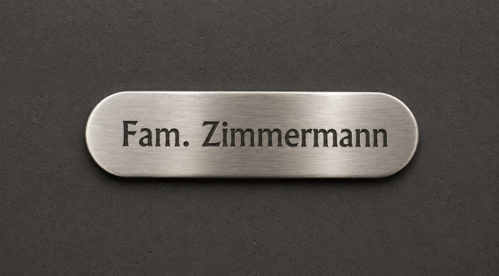 Edelstahlschild / Türschild / Briefkastenschild aus Edelstahl V2A