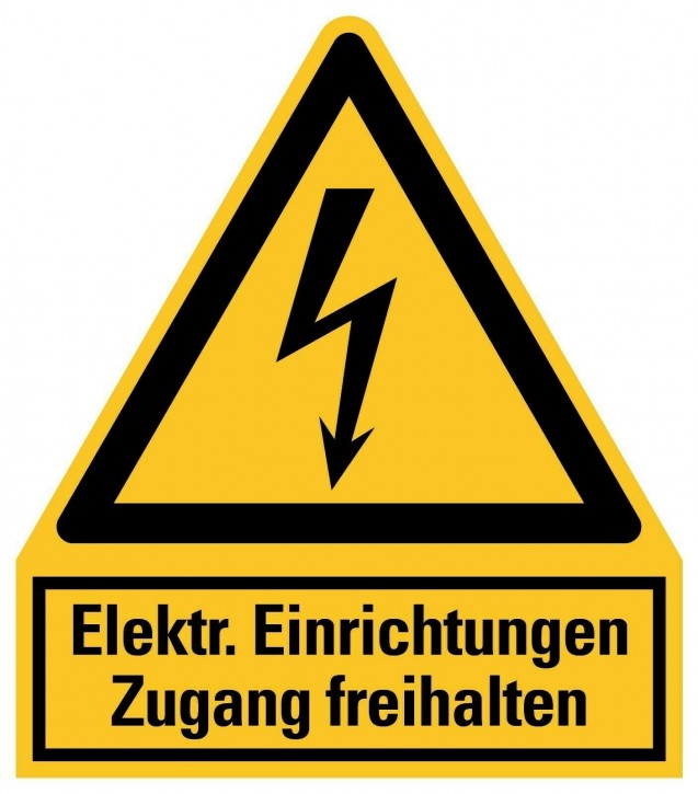 Warn-Kombischild "Elektr. Einrichtungen Zugang freihalten"