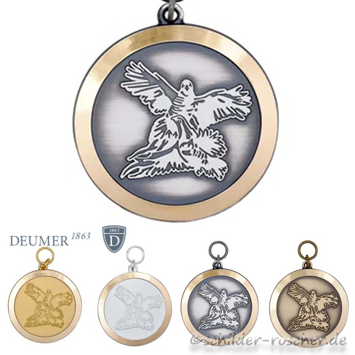 Medaille "Fasan mit Rebhuhn",  mit Öse & Ring Ø 39 mm, 64070