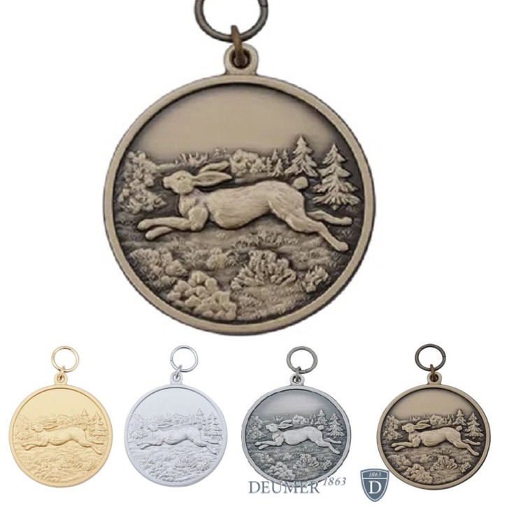 Medaille " Hase",  mit Öse & Ring Ø 39 mm, 54787