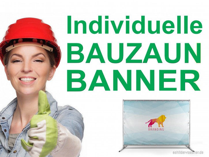 Bauzaunbanner individuell nach Kundenwunsch 3400 mm x 1700 mm / PVC-Frontlit-Banner 510 g/m² B1