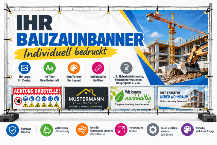 Bauzaunbanner individuell nach Kundenwunsch