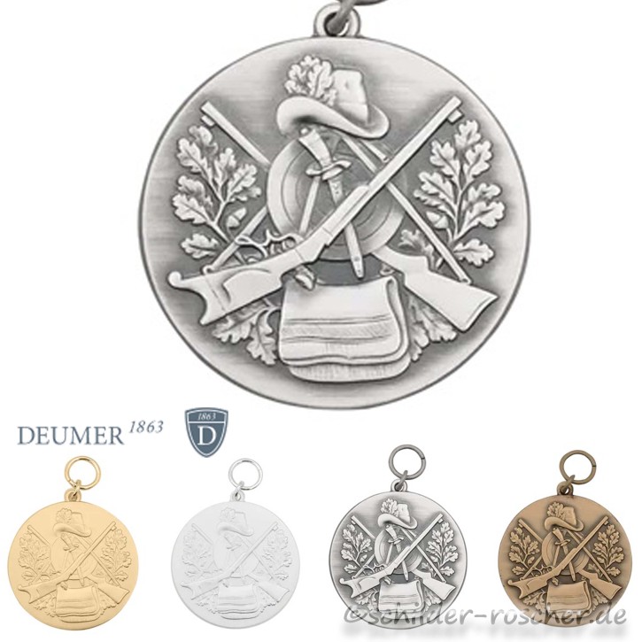 Medaille "JAGEN / JAGD",  mit Öse & Ring Ø 39 mm, 62389