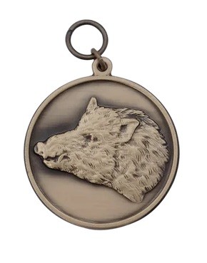 Medaille "Wildschwein", bronze mit Öse & Ring Ø 39 mm, 54788-41