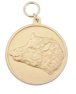 Medaille "Wildschwein", vergoldet mit Öse & Ring Ø 39 mm, 54788-11