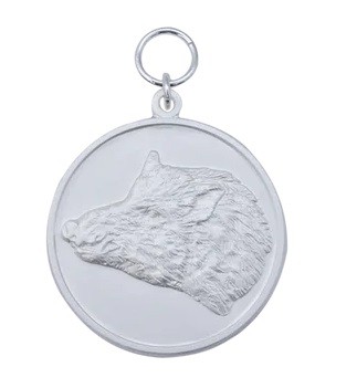 Medaille "Wildschwein", versilbert mit Öse & Ring Ø 39 mm, 54788-21